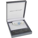 JD00000-108 Silver Plated Blue Diamante Disk Bangle